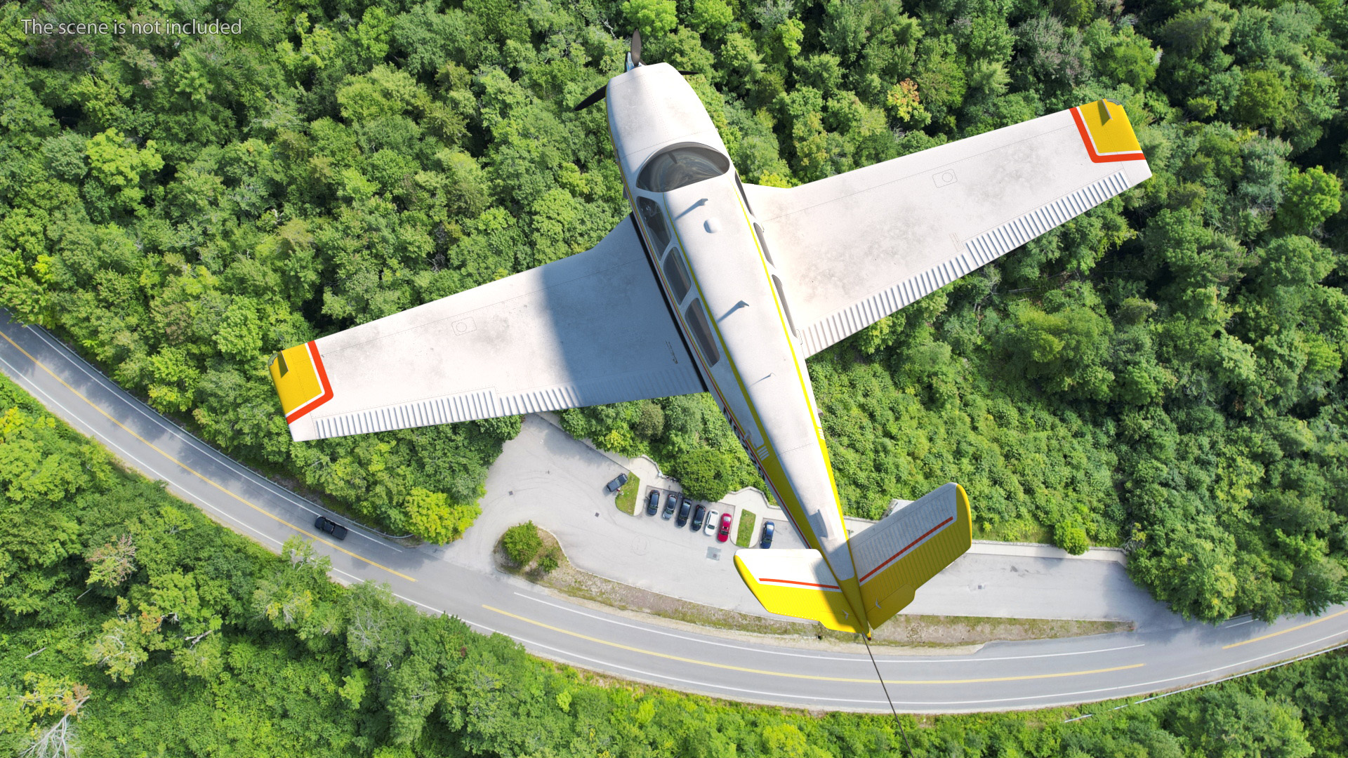 Aircraft Beechcraft Bonanza with Small Aerial Mockup Banner 3D model