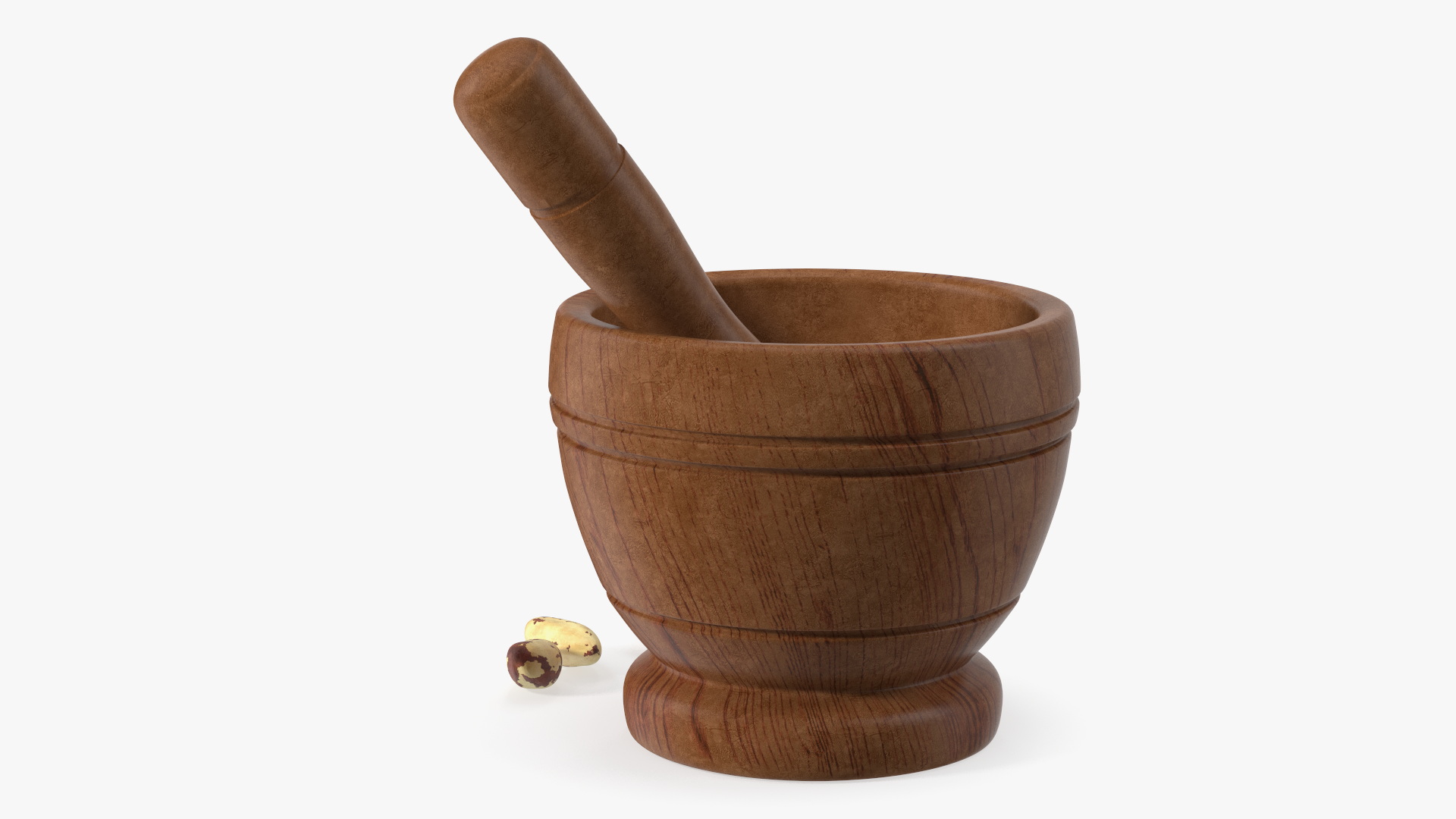 3D Mortar and Pestle Grinding Brazil Nuts model