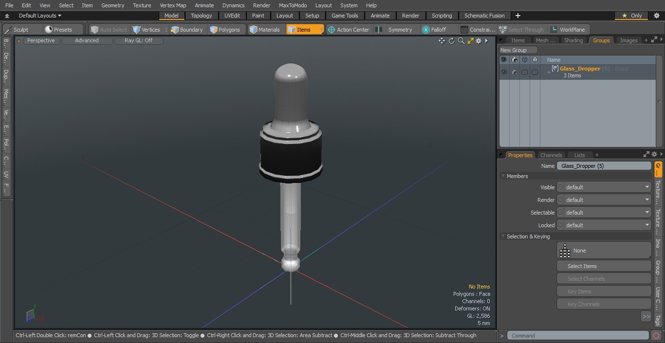 3D Glass Dropper model