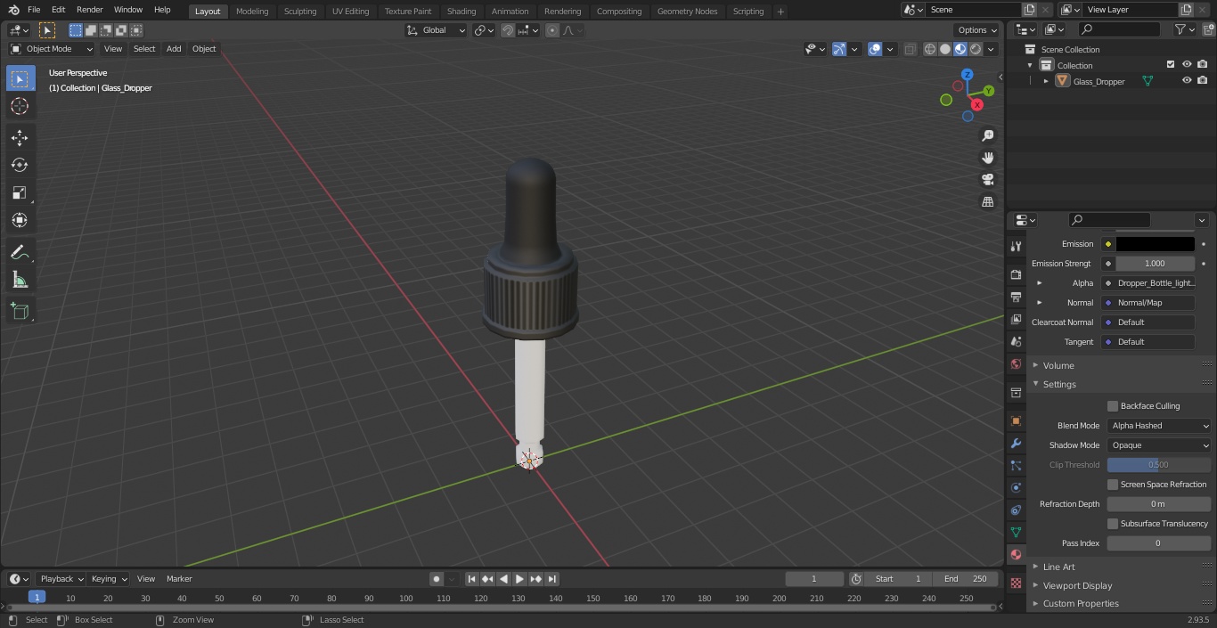 3D Glass Dropper model