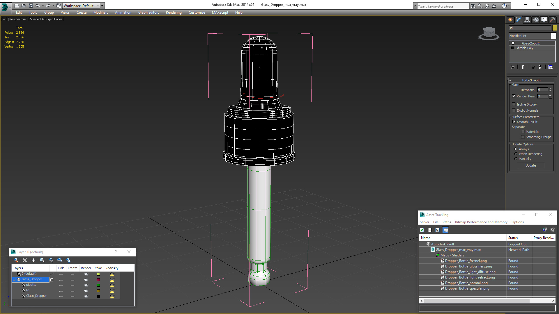 3D Glass Dropper model