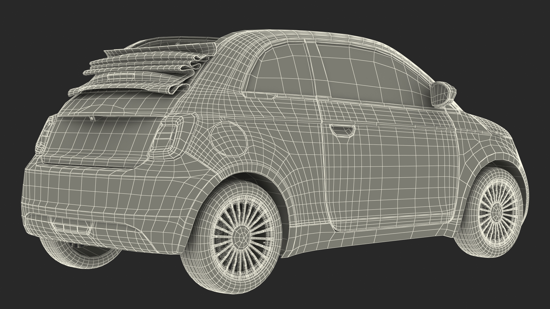 EV Cabriolet Rigged 3D model