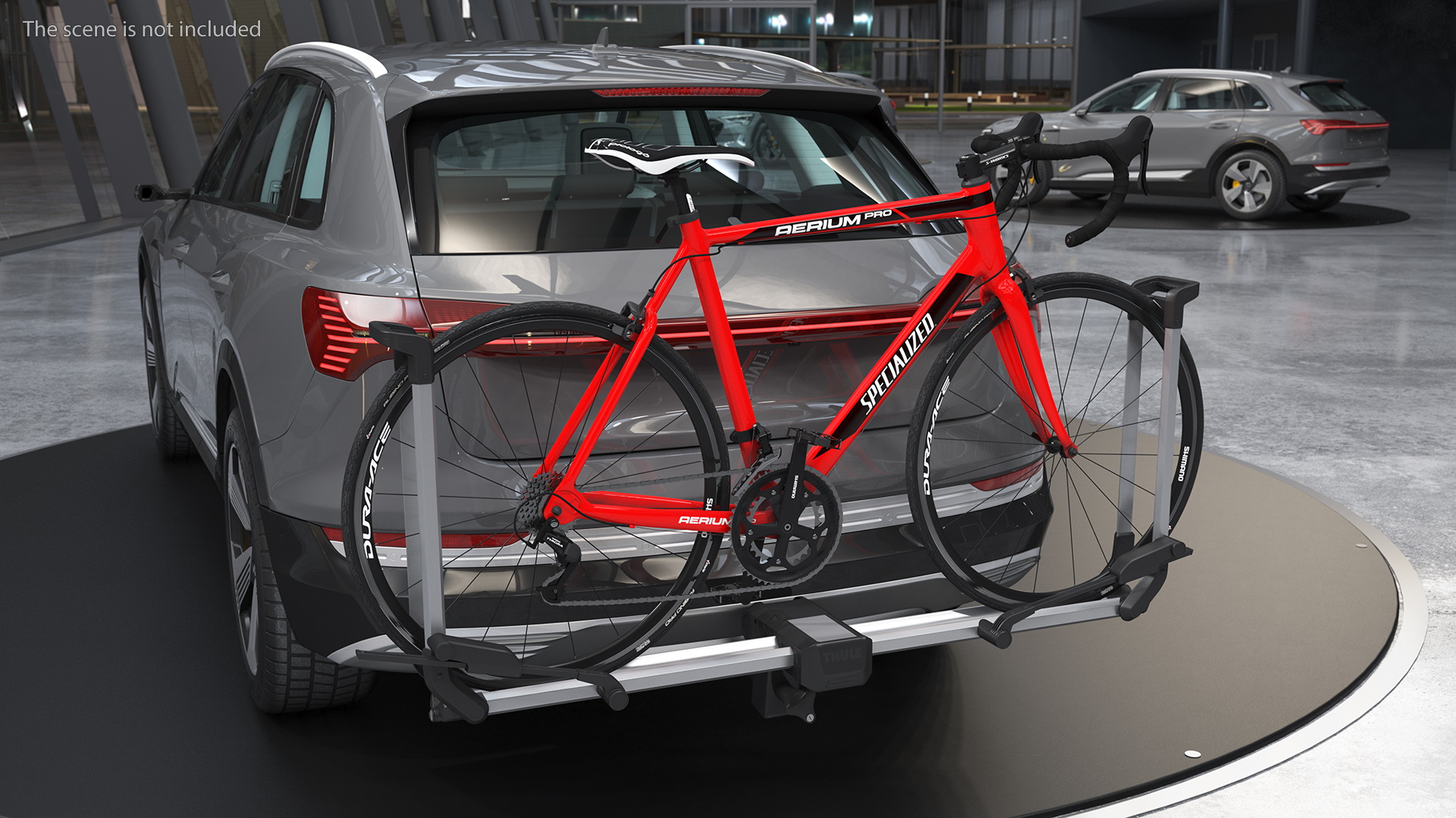 3D model Thule Helium Aluminum Platform with Road Bike