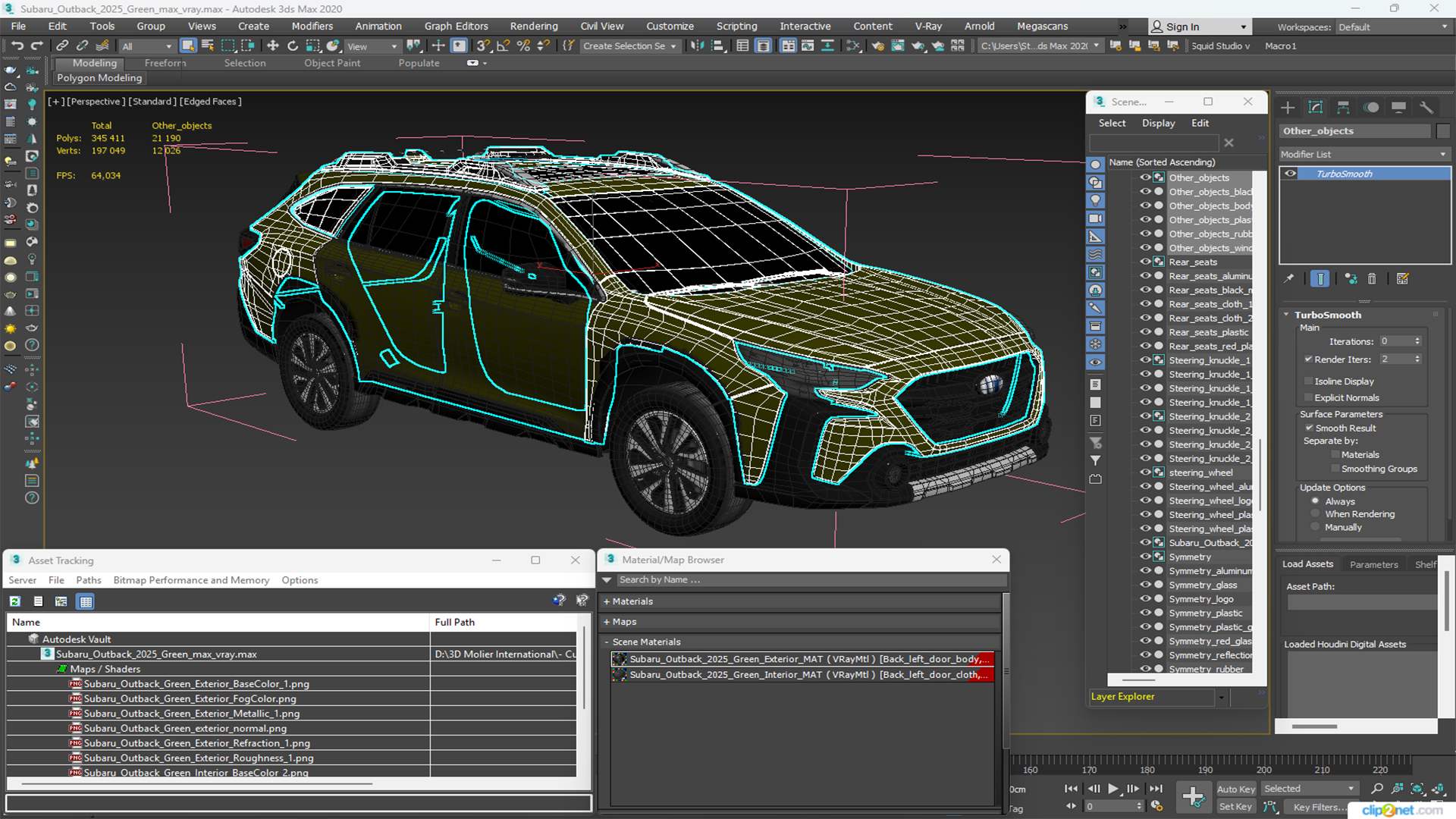 3D model Subaru Outback 2025 Green