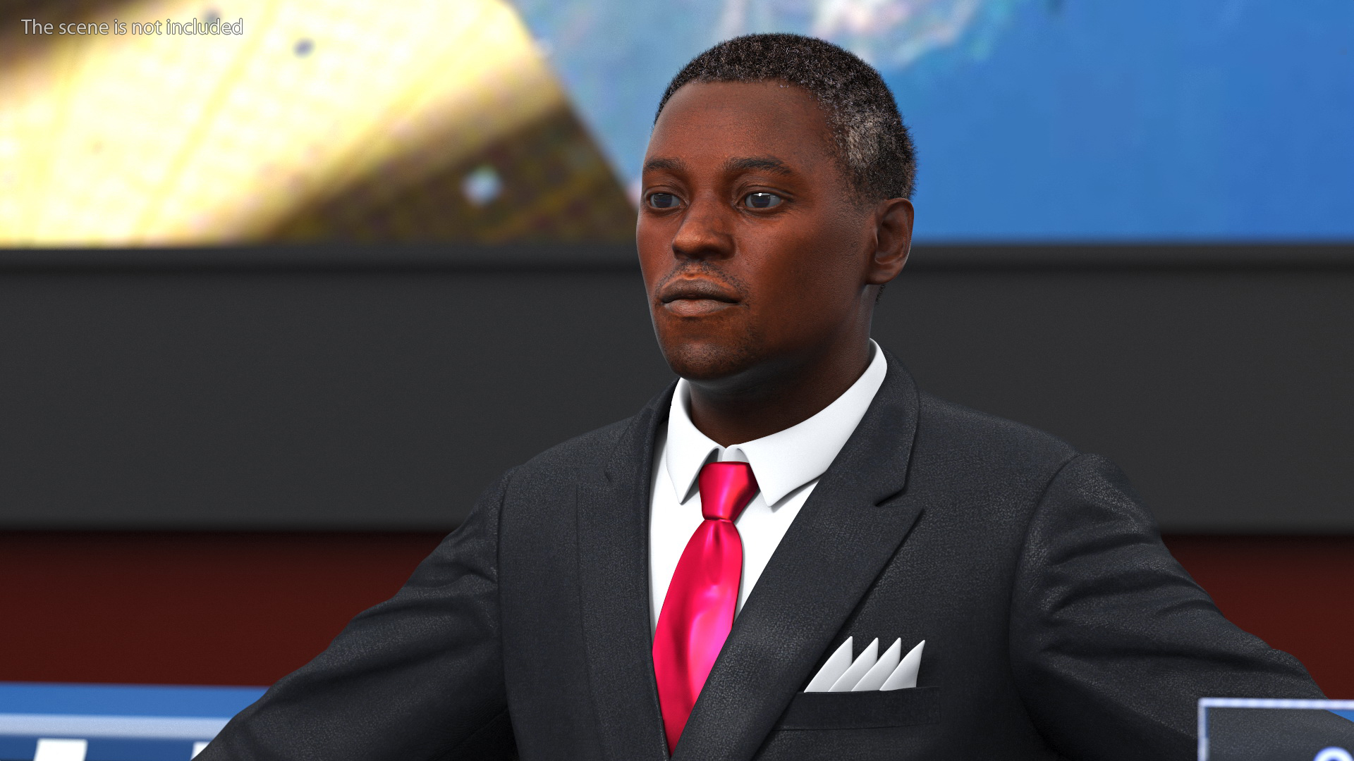 3D Stylish African American Business Man Fur