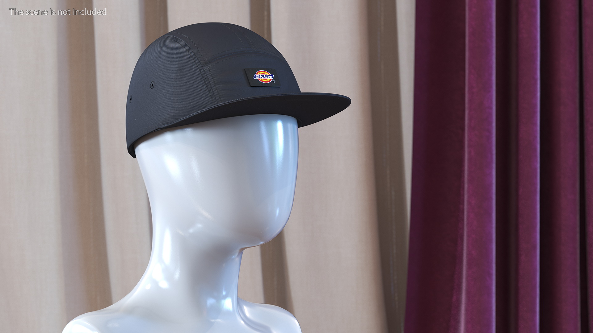 Dickies Albertville 5 Panel Cap Black 3D