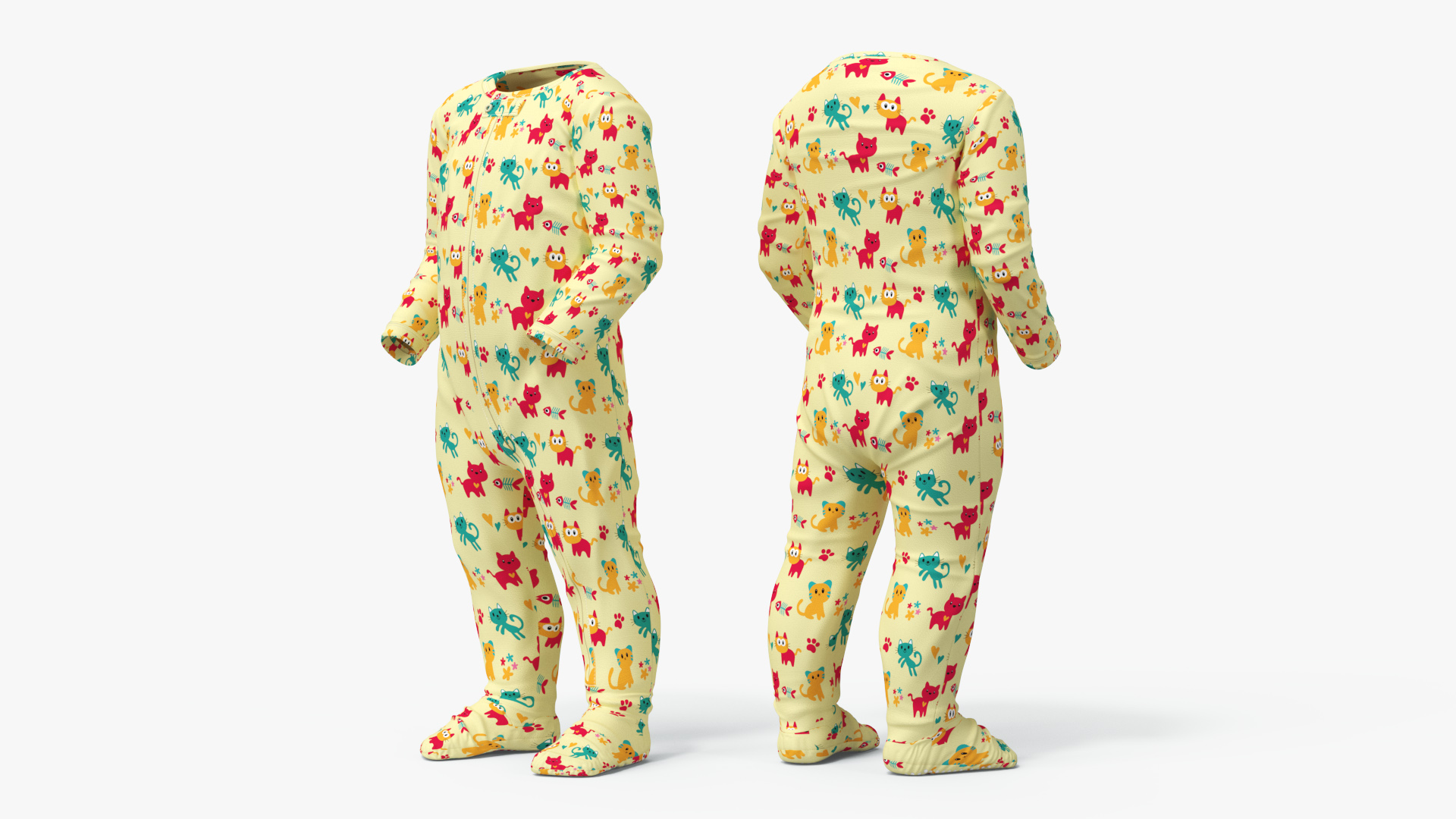 Toddler Aged 1 Year in Pajamas Standing Pose 3D model