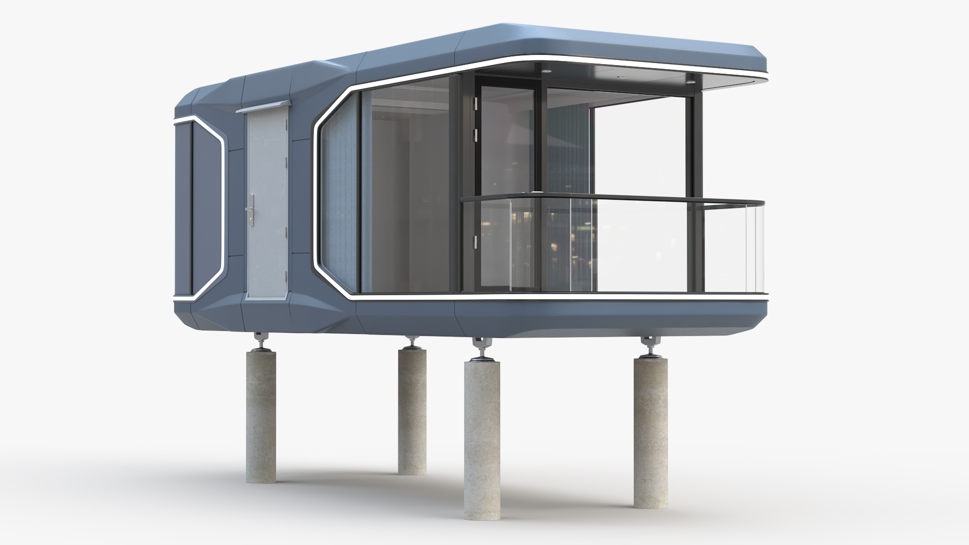 3D model Capsule House Small on Pillars