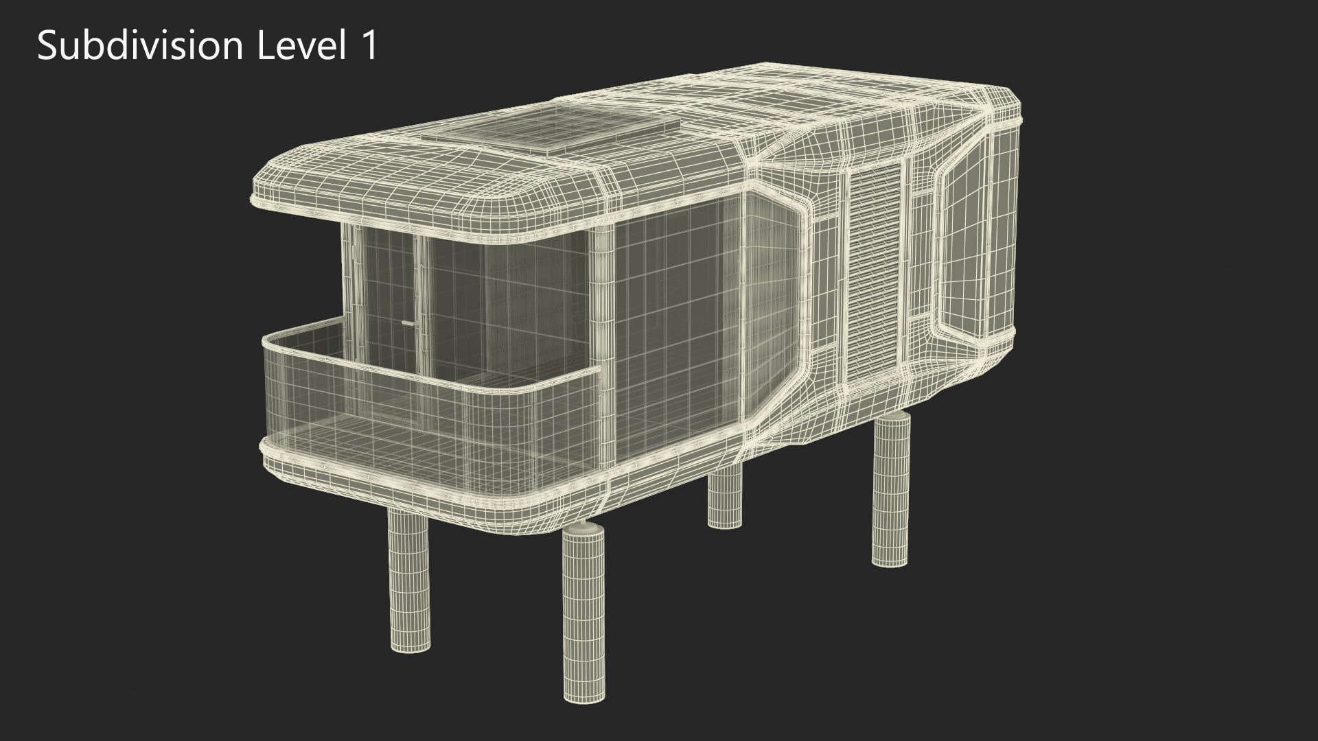 3D model Capsule House Small on Pillars