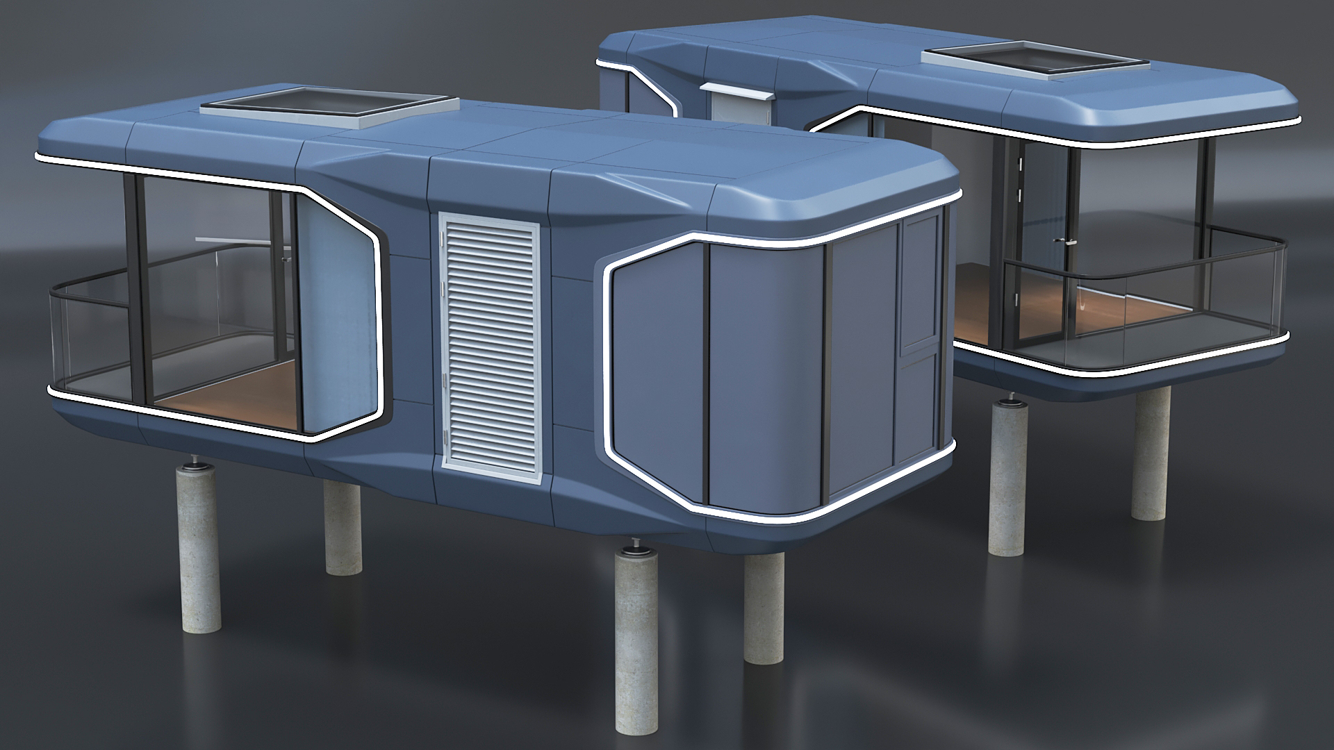 3D model Capsule House Small on Pillars