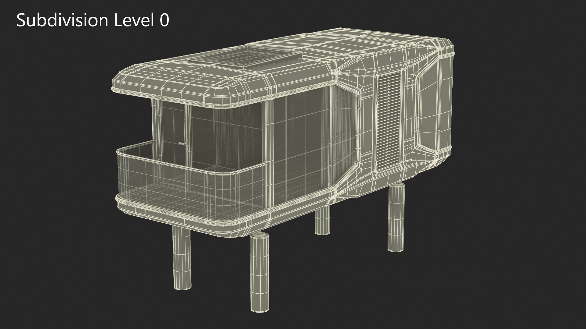 3D model Capsule House Small on Pillars