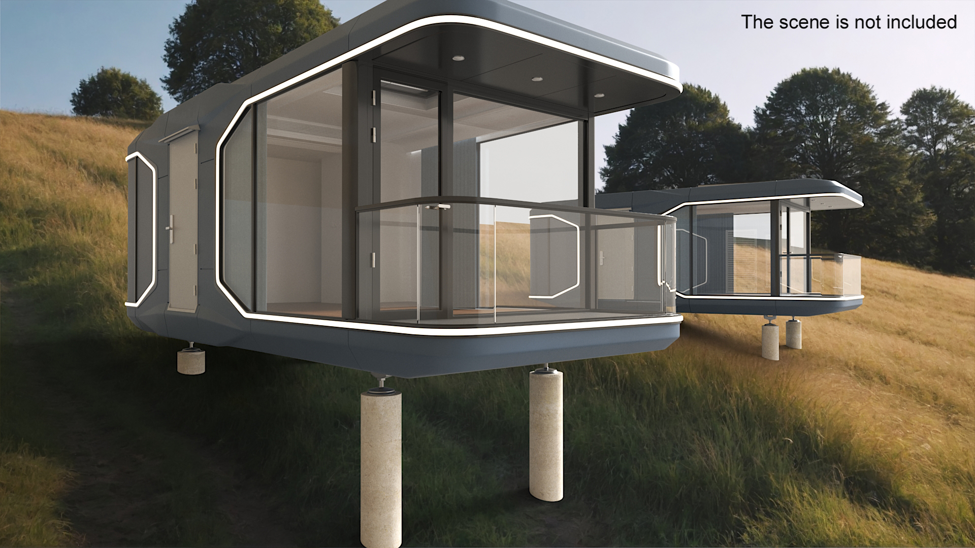 3D model Capsule House Small on Pillars