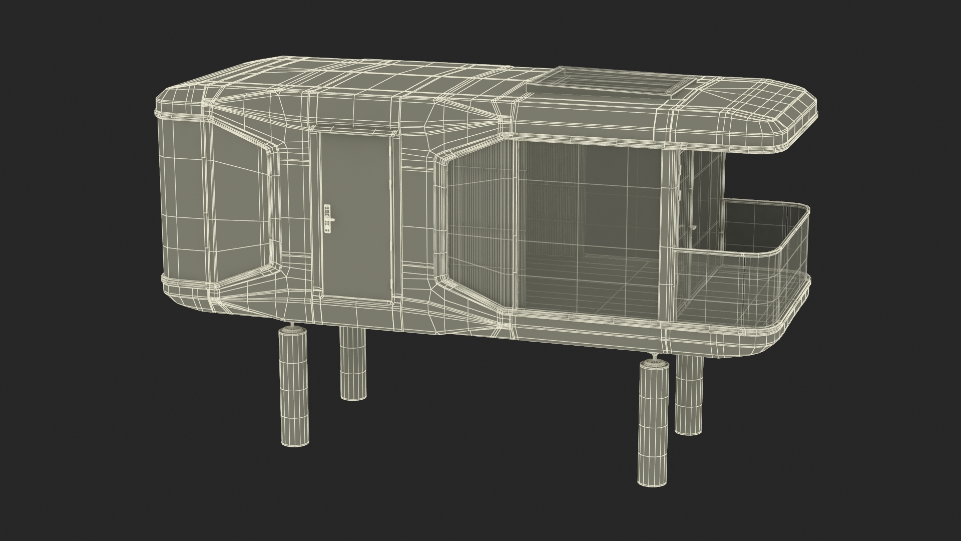 3D model Capsule House Small on Pillars