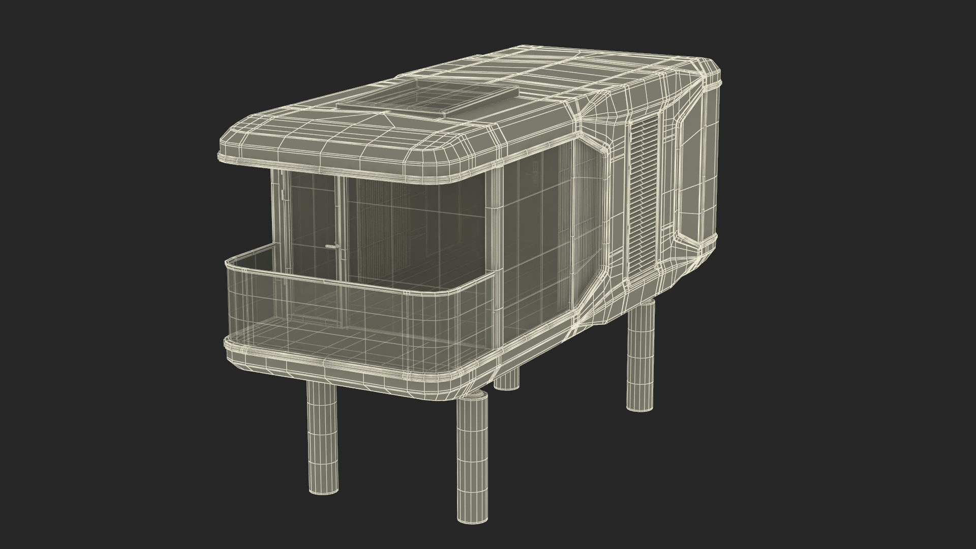 3D model Capsule House Small on Pillars