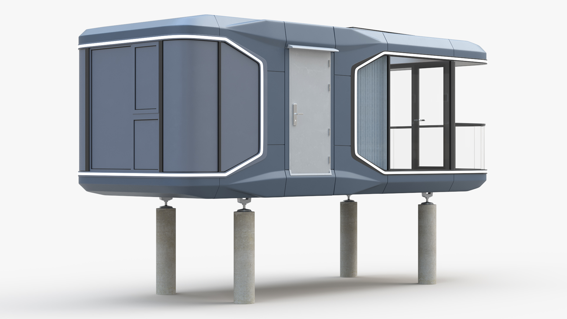 3D model Capsule House Small on Pillars