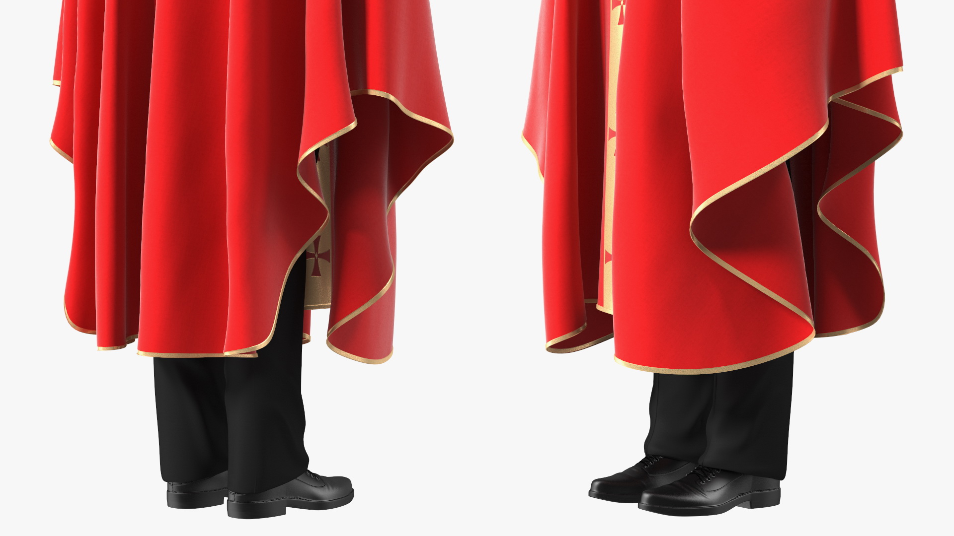 3D Clergyman with Liturgical Vestment Red Robe model