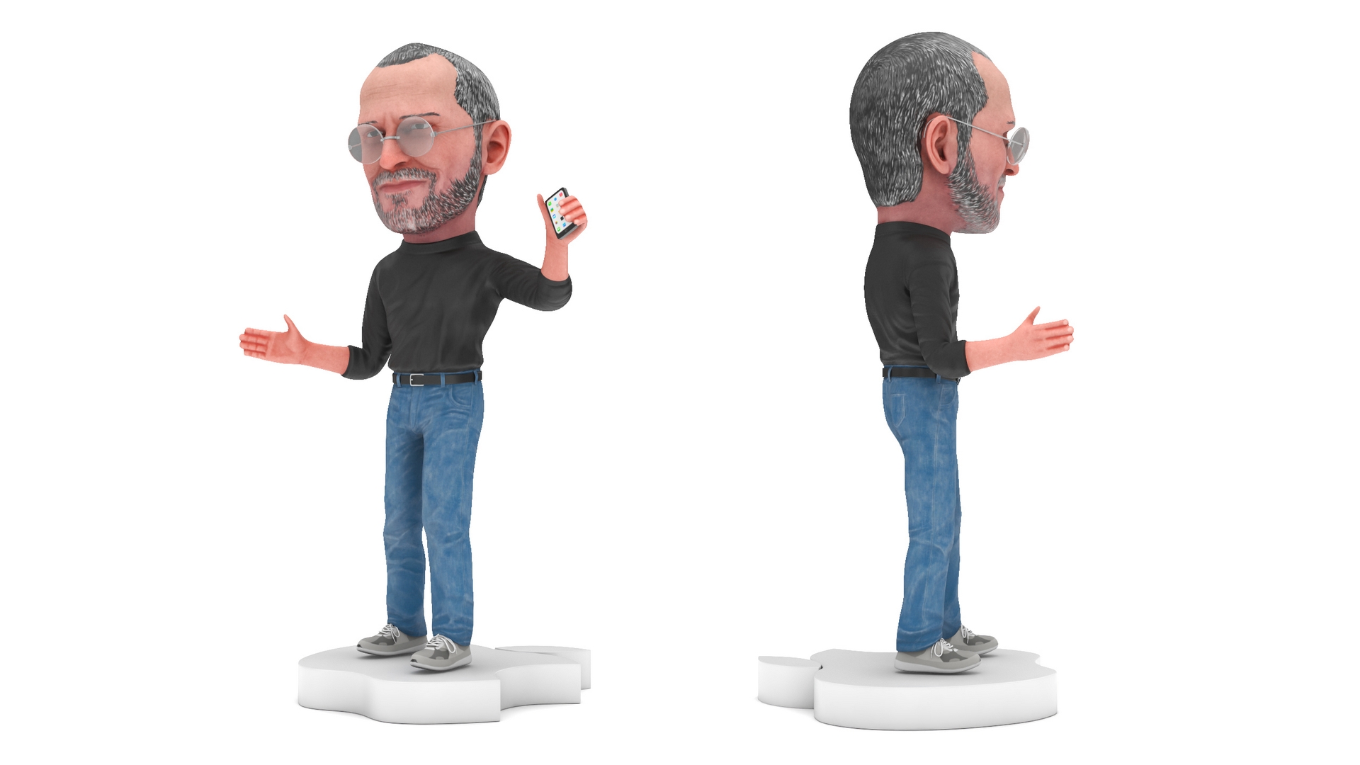 Steve Jobs Figurine Presentation Pose 3D