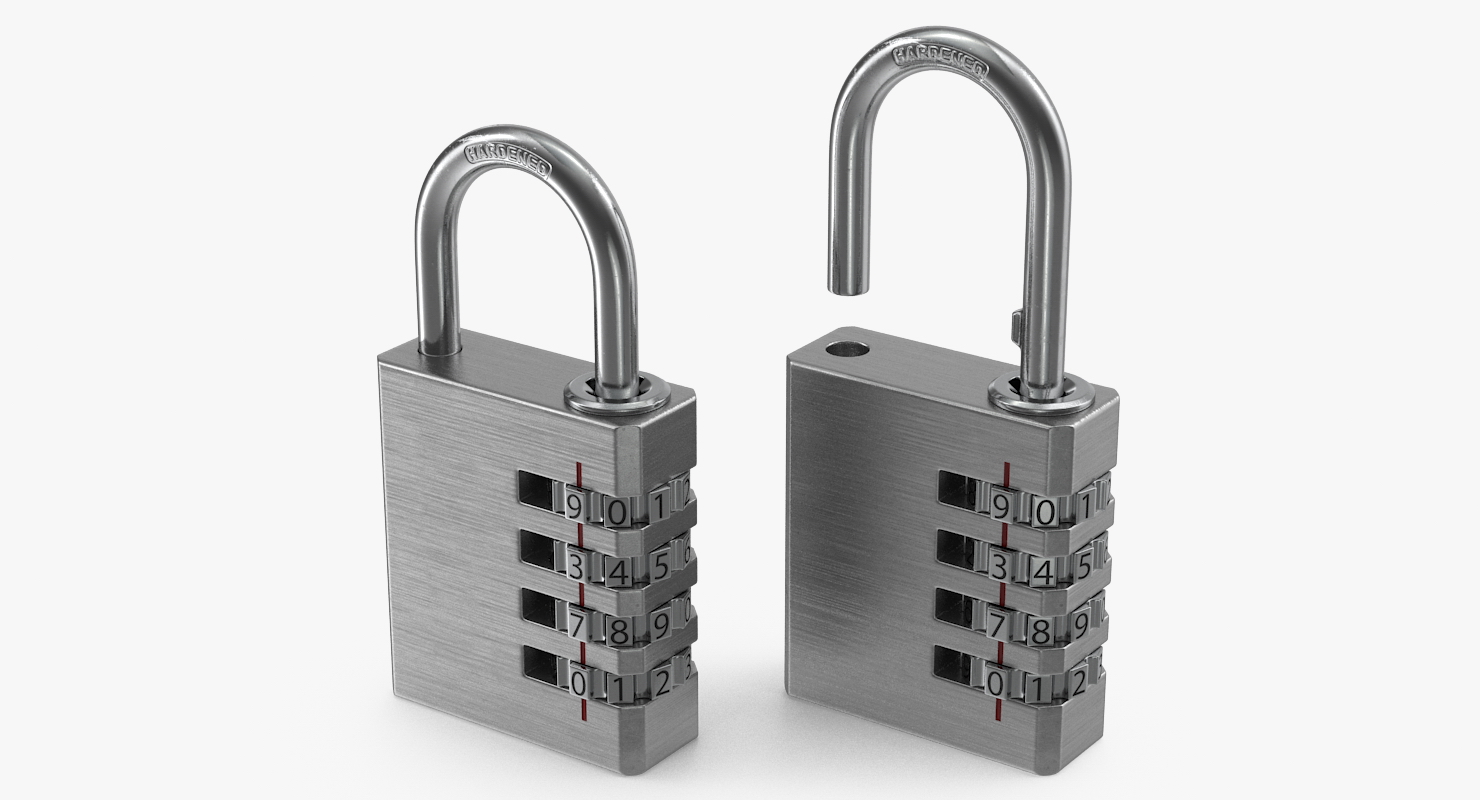 Combination Padlock Silver Generic 3D model