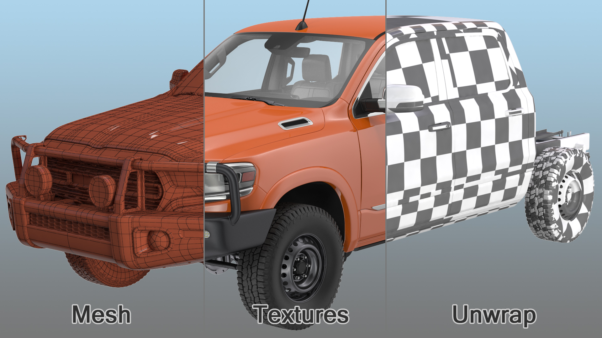 3D model Crew Cab 4x4 Truck No Bed