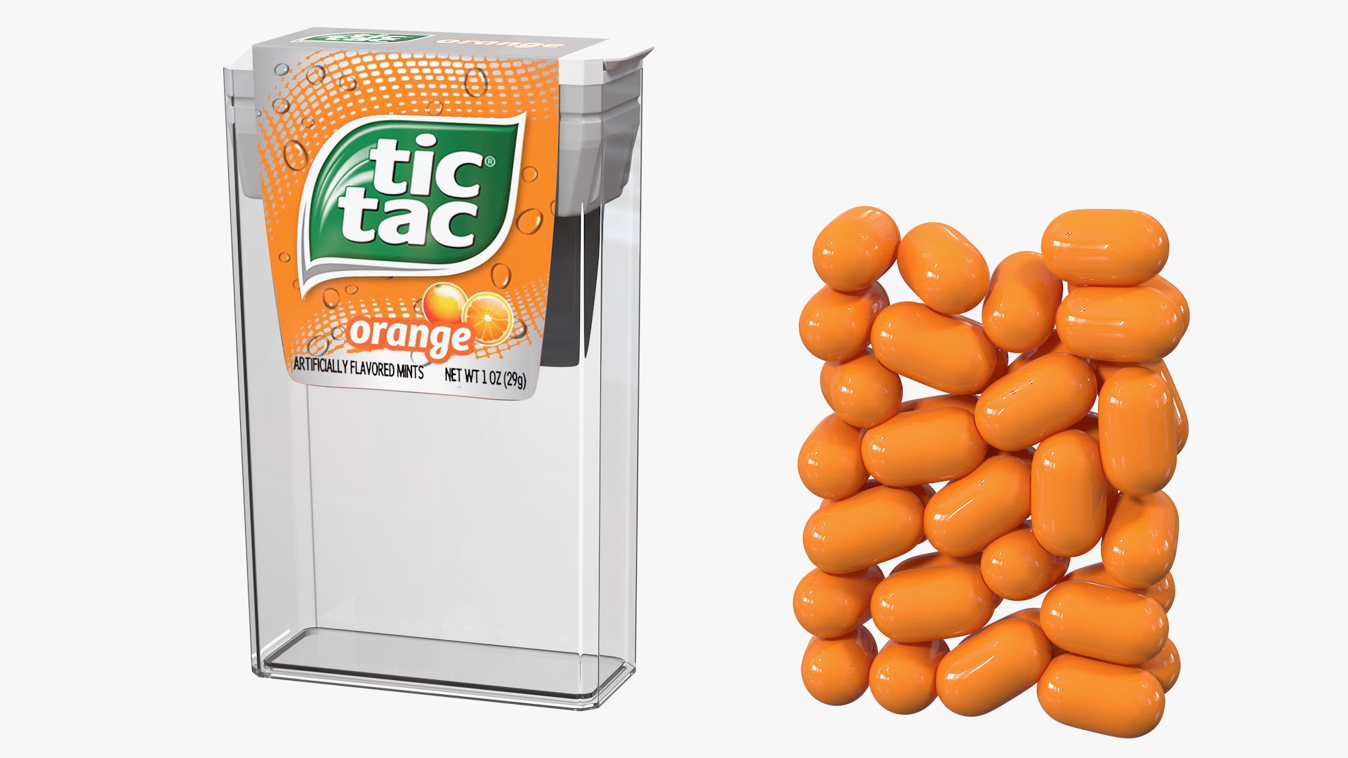 Tic Tac Orange Flavour 3D