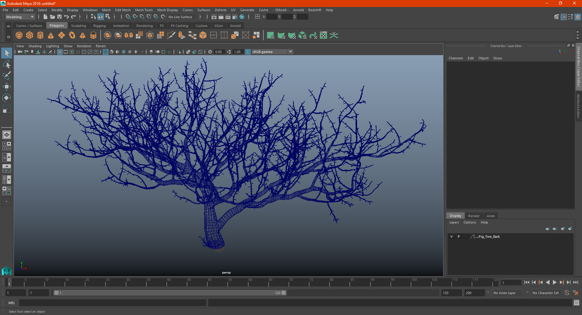 3D Fig Tree Bark model