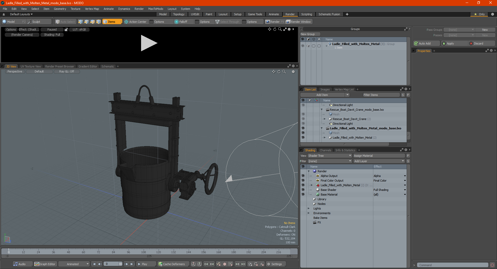 3D model Ladle Filled with Molten Metal