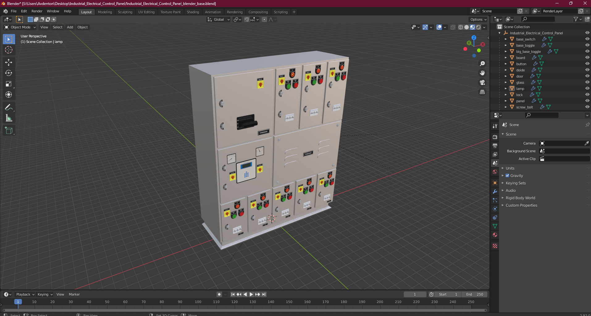 3D model Industrial Electrical Control Panel