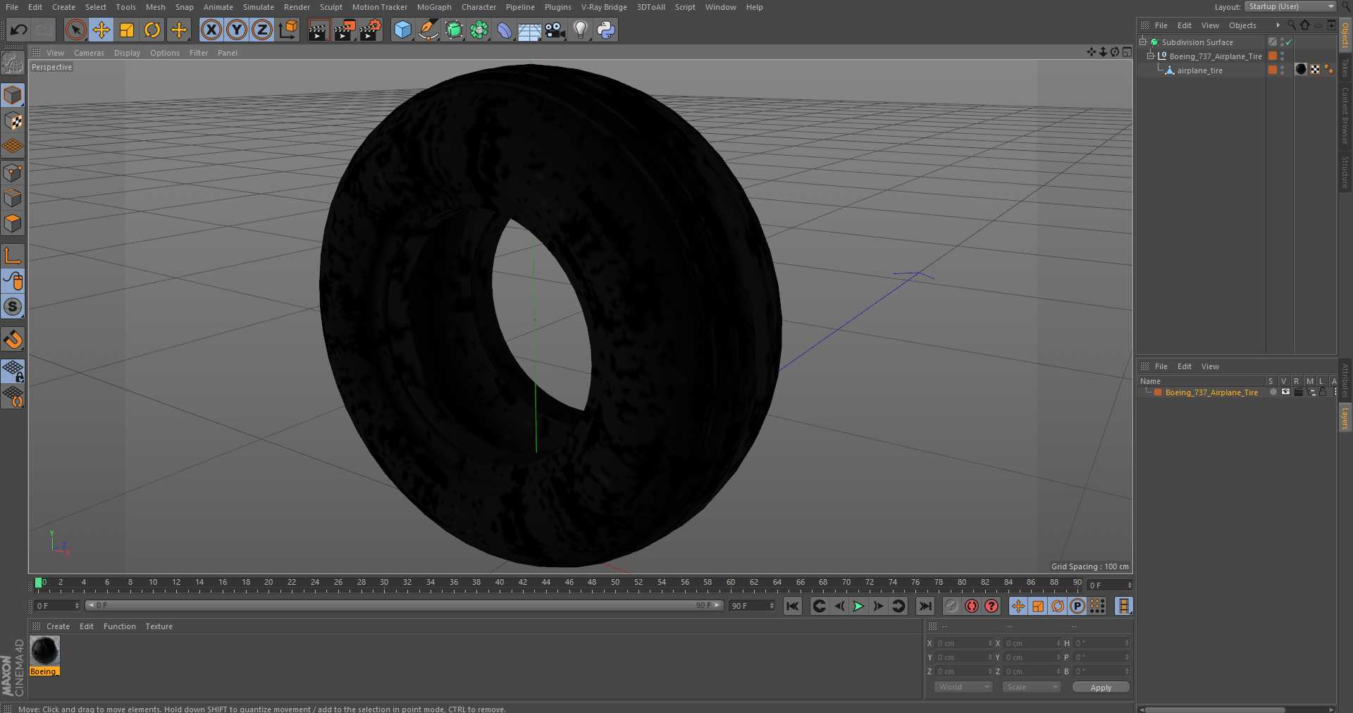 Boeing 737 Airplane Tire 3D model