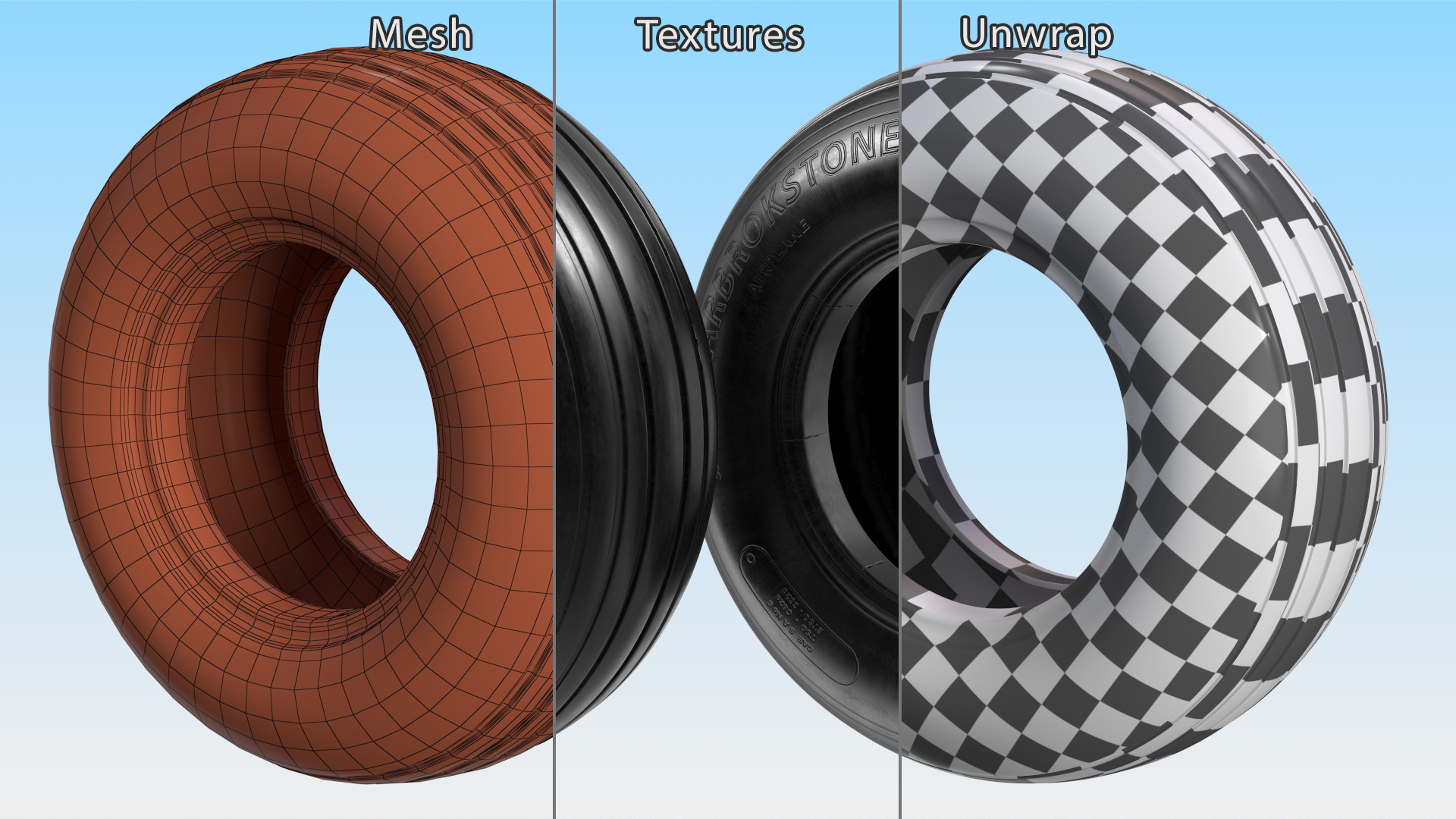 Boeing 737 Airplane Tire 3D model