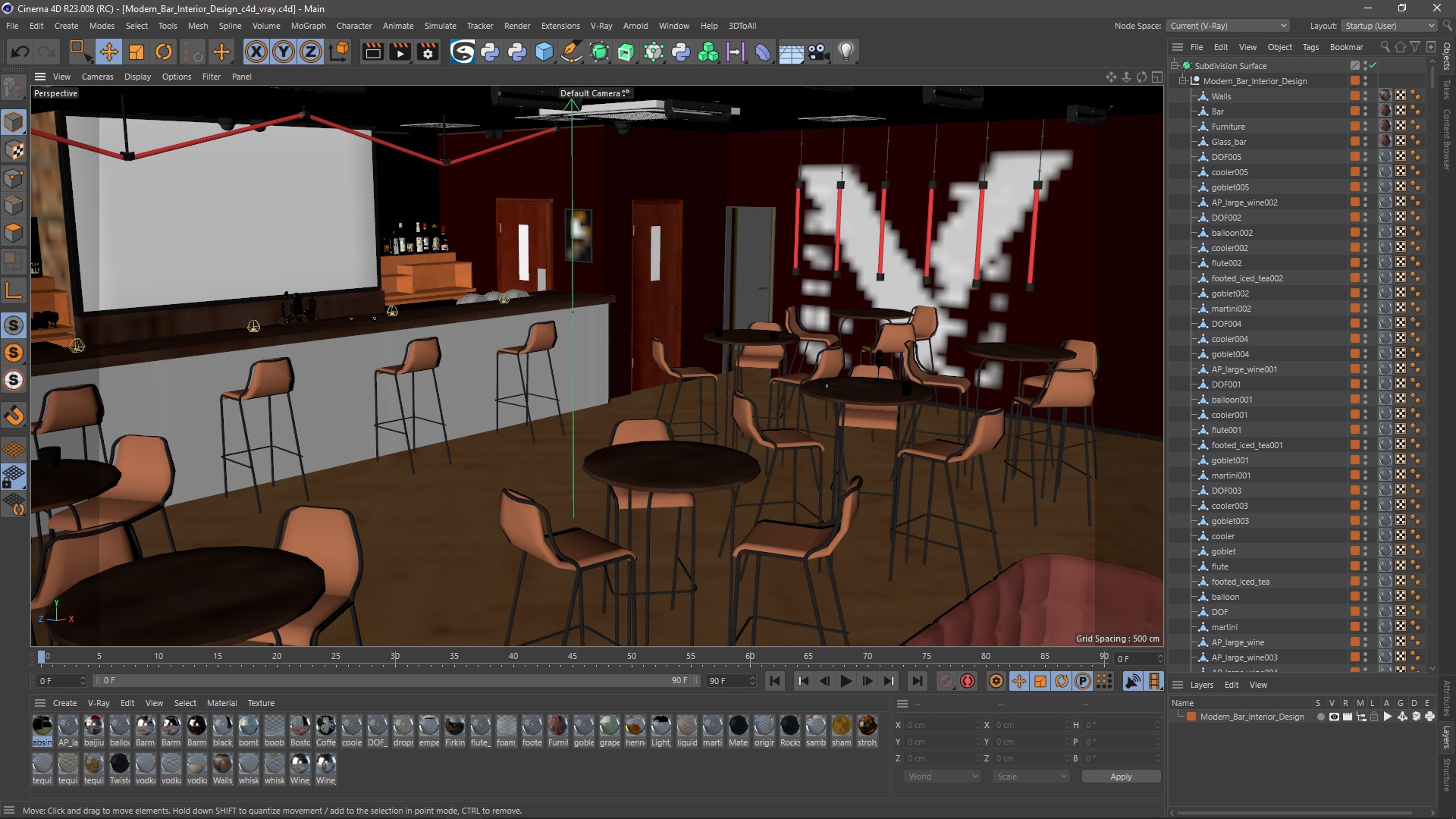 3D Modern Bar Interior Design