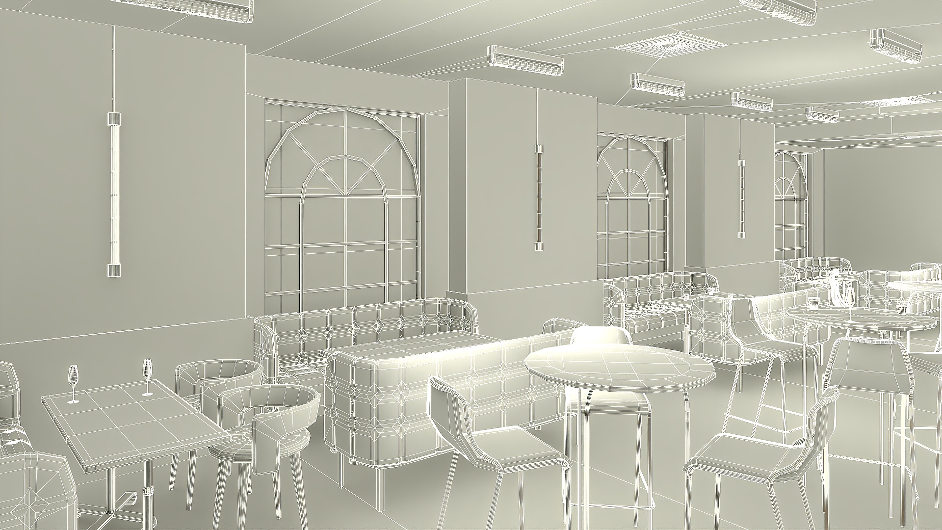 3D Modern Bar Interior Design