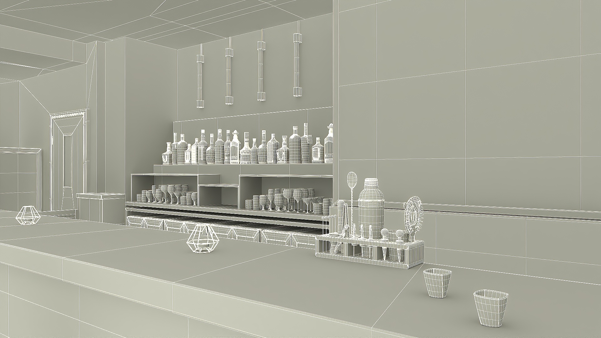 3D Modern Bar Interior Design