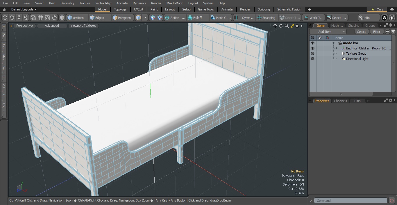 3D model Bed for Children Room IKEA SUNDVIK White