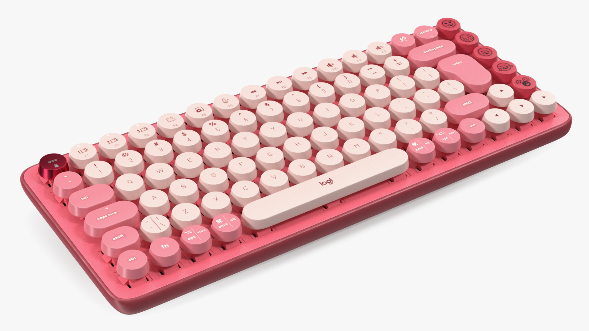 3D Logitech Keyboard with Emoji Keys Pink model