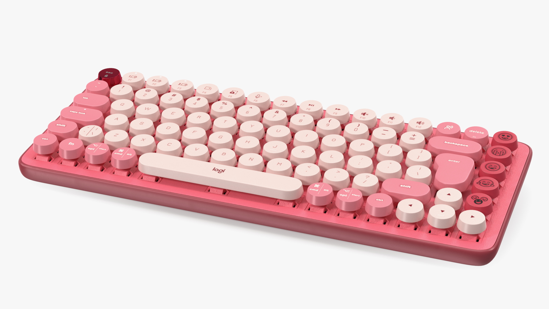 3D Logitech Keyboard with Emoji Keys Pink model