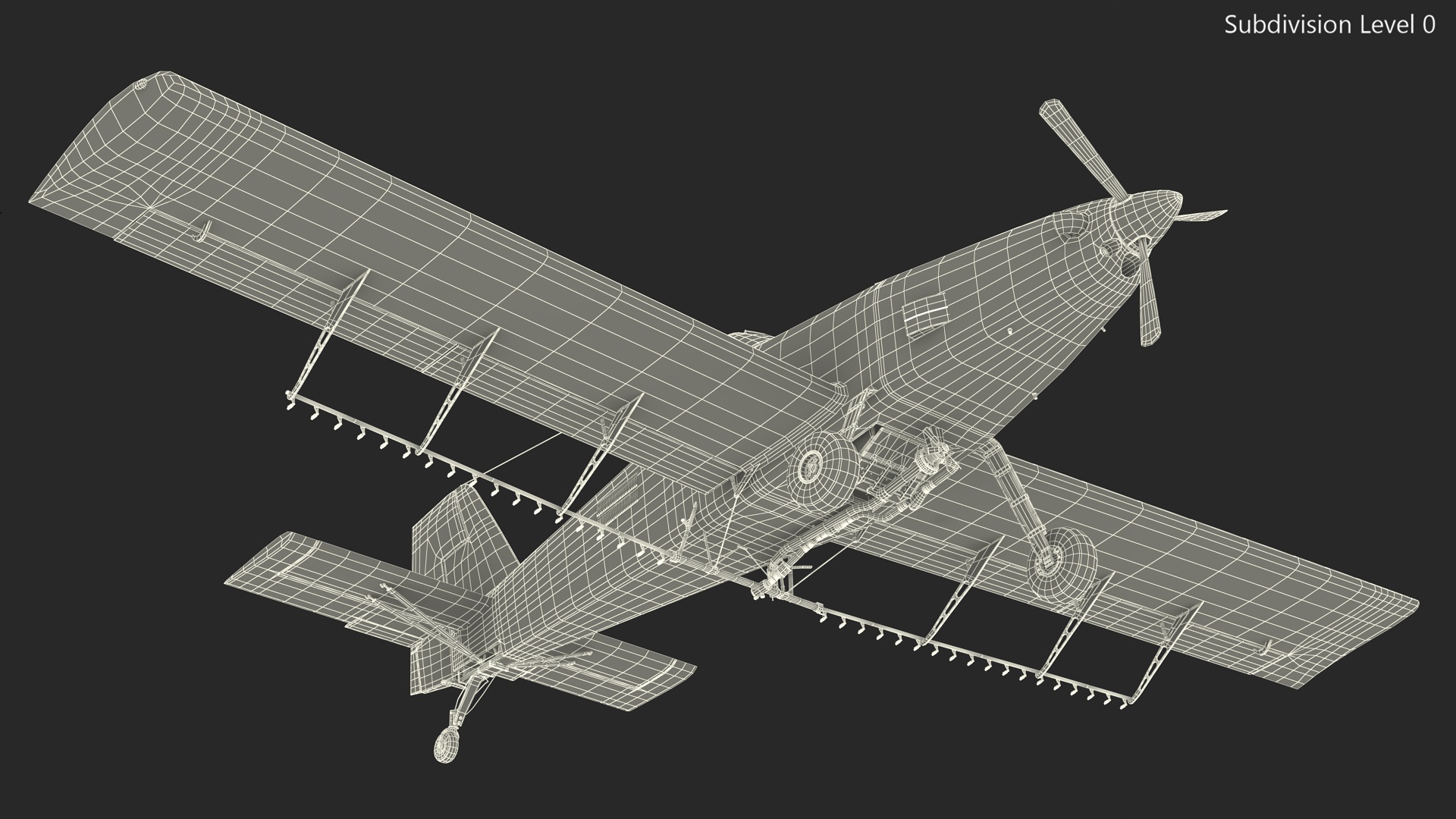 Plane Air Tractor AT 502B Simple Interior Rigged for Maya 3D