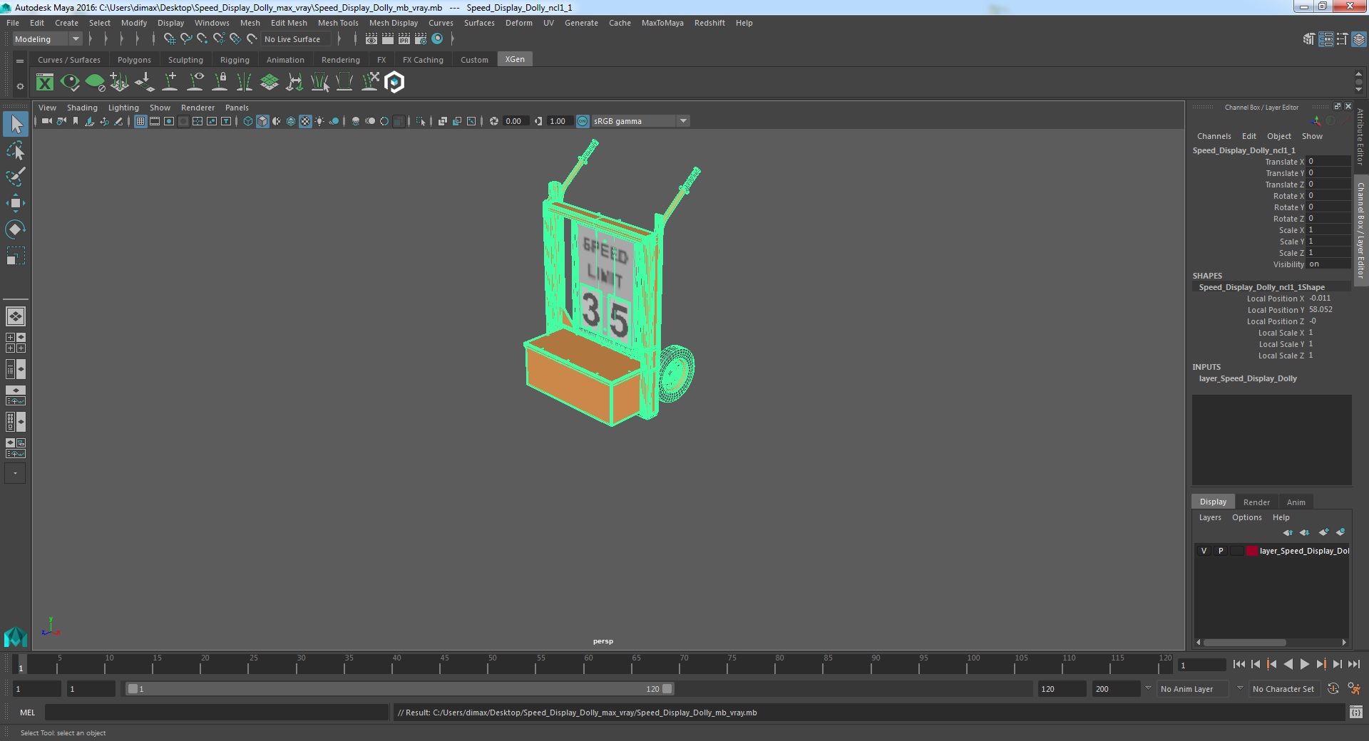 Speed Display Dolly 3D model