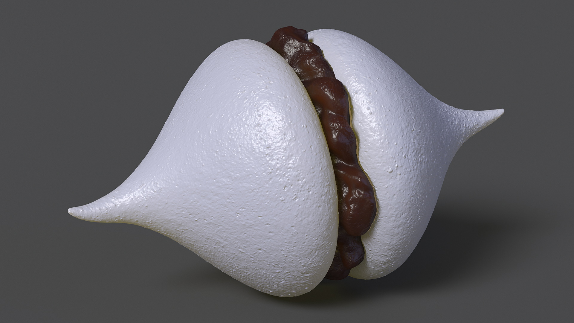 Smooth Meringue White with Chocolate Filling 3D model