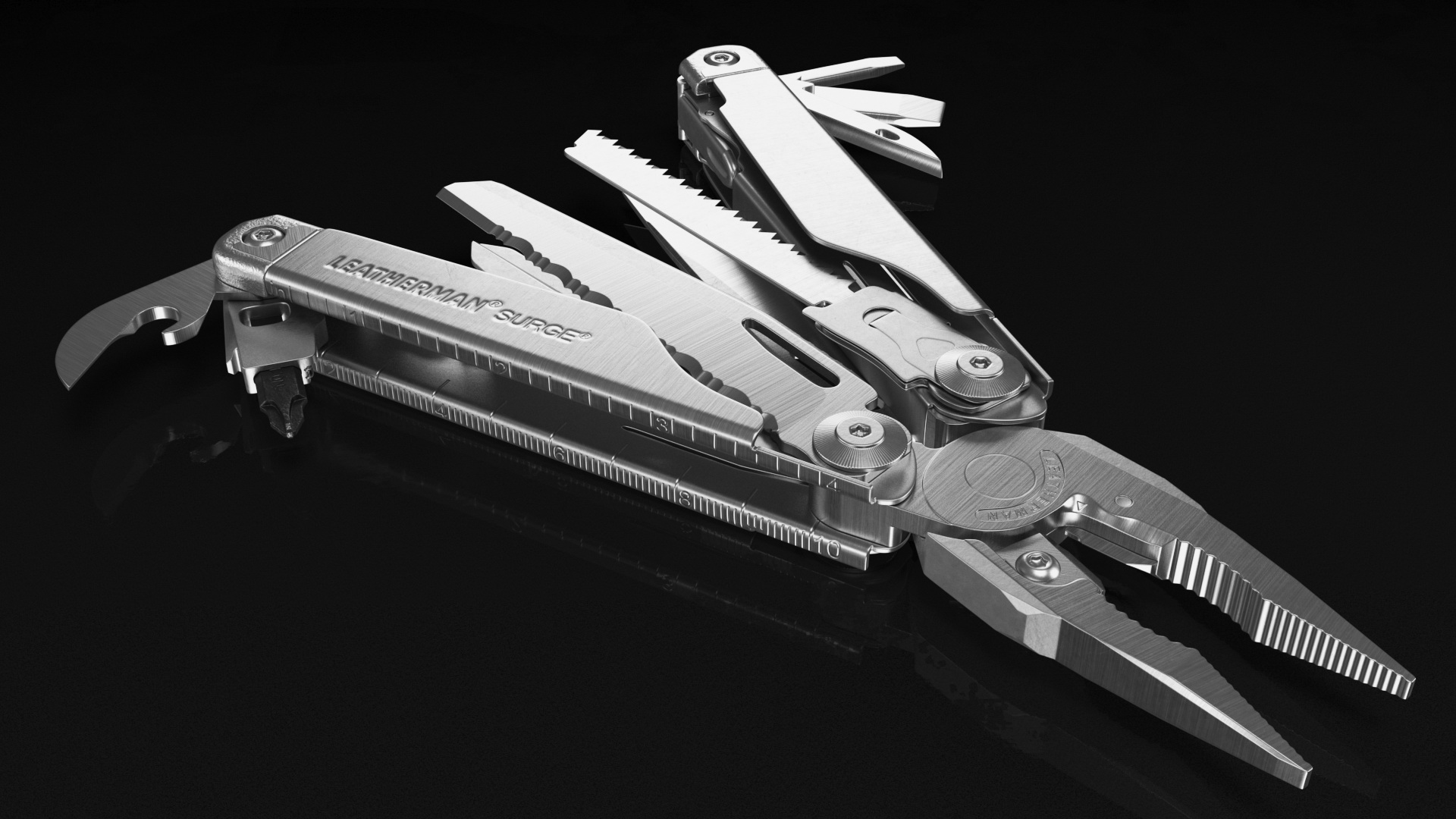 3D model Leatherman Surge Multitool Silver Rigged