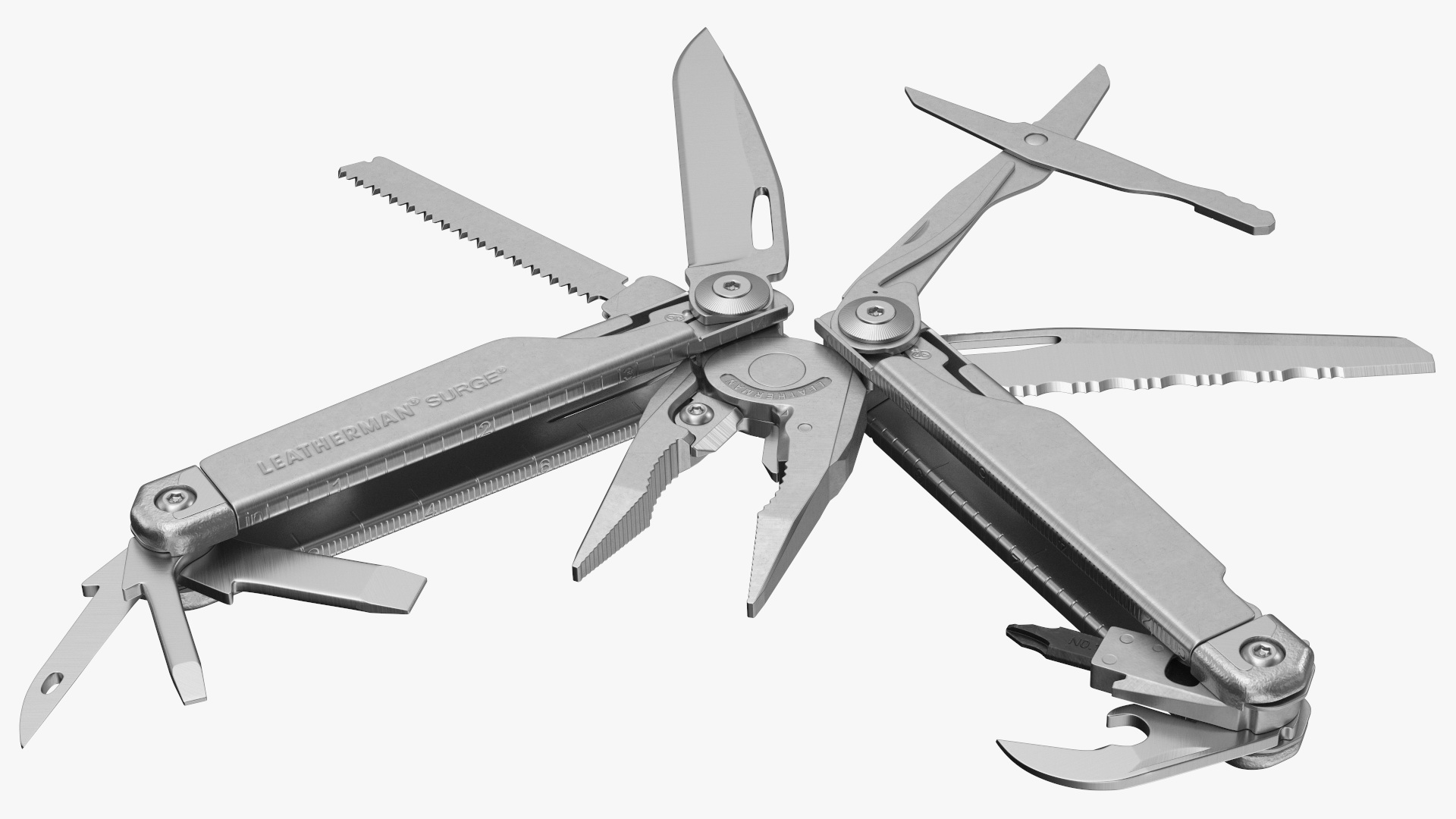 3D model Leatherman Surge Multitool Silver Rigged