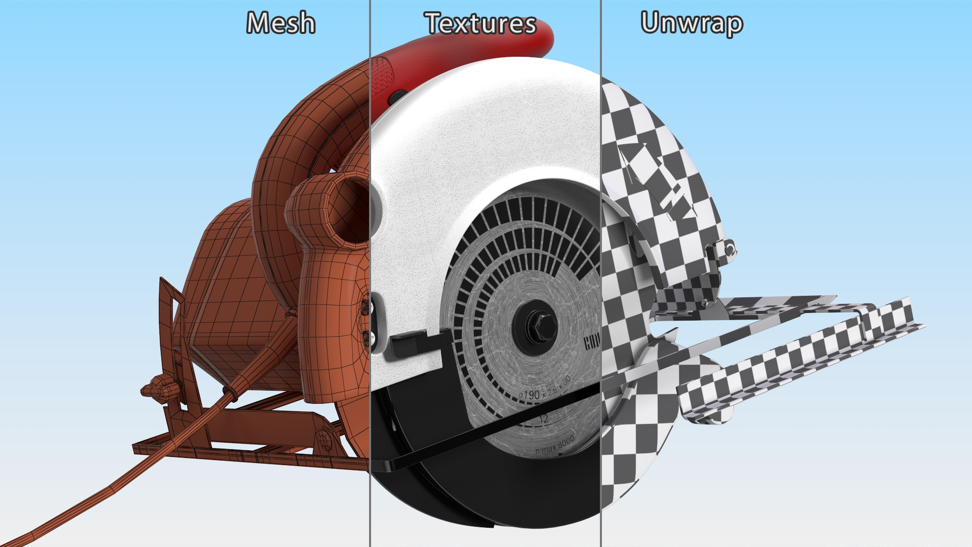 3D Left Blade Circular Saw model