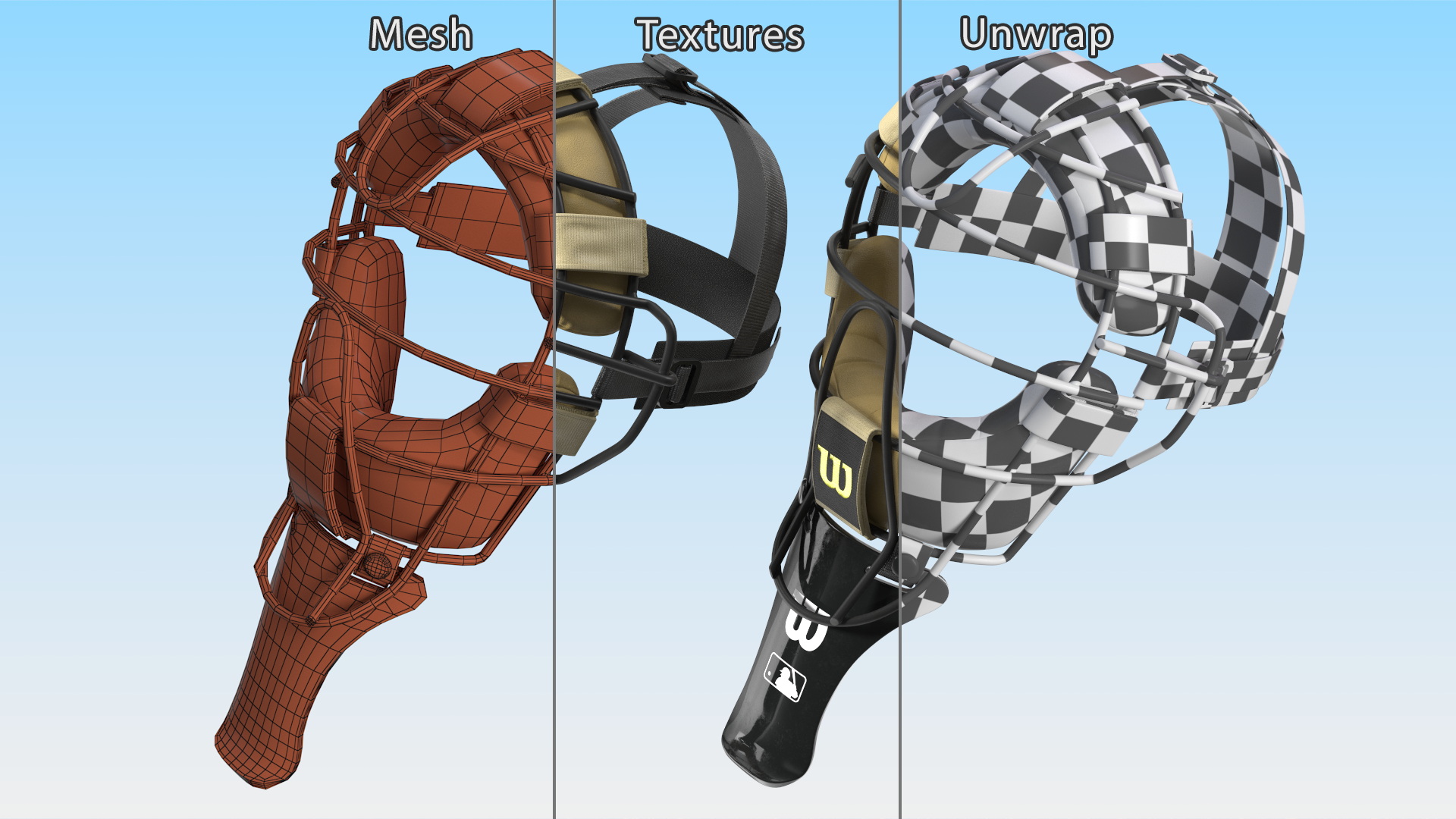 3D Baseball Full-Face Protection Mask Yellow