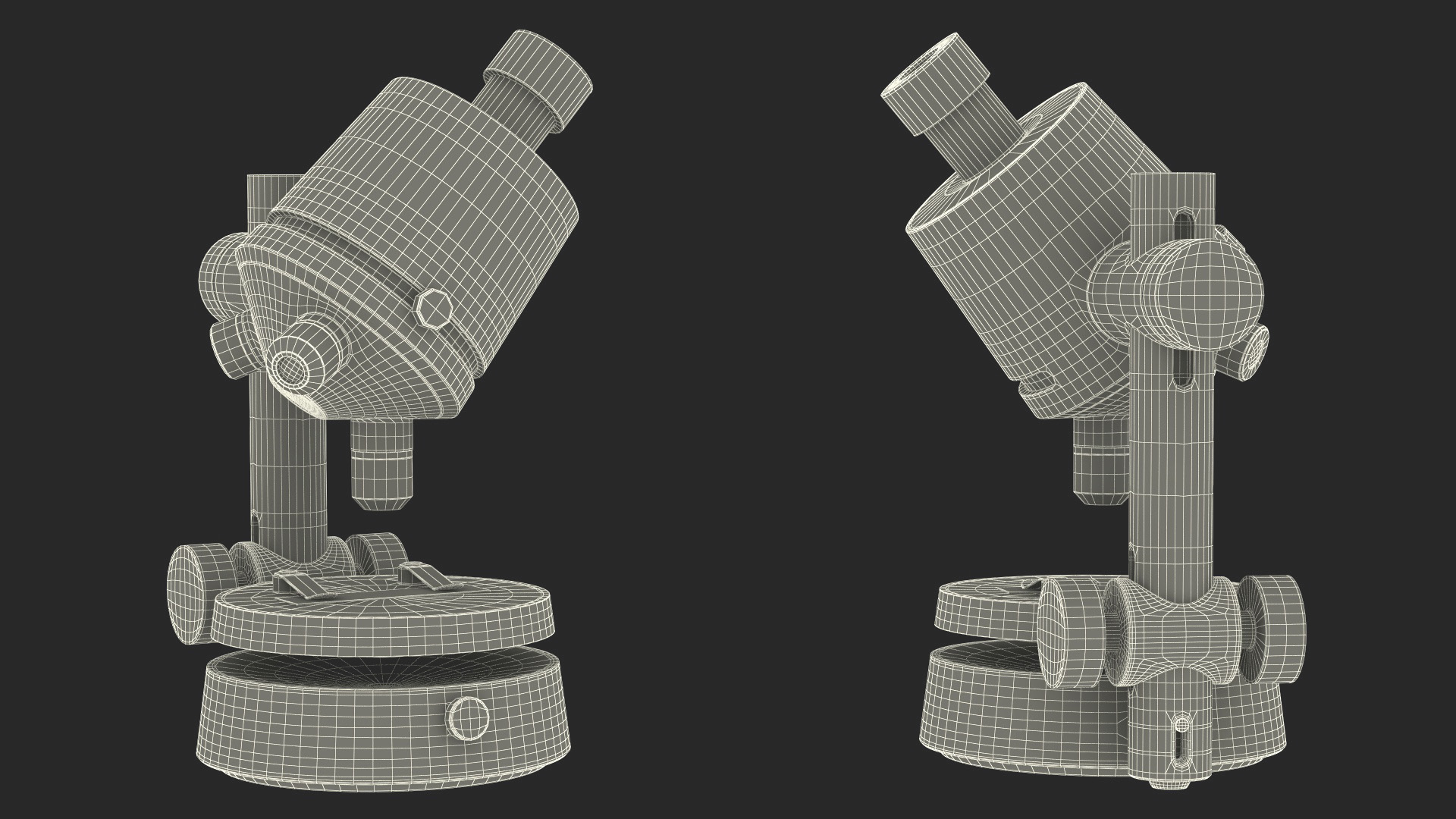 3D Modern Optical Microscope White