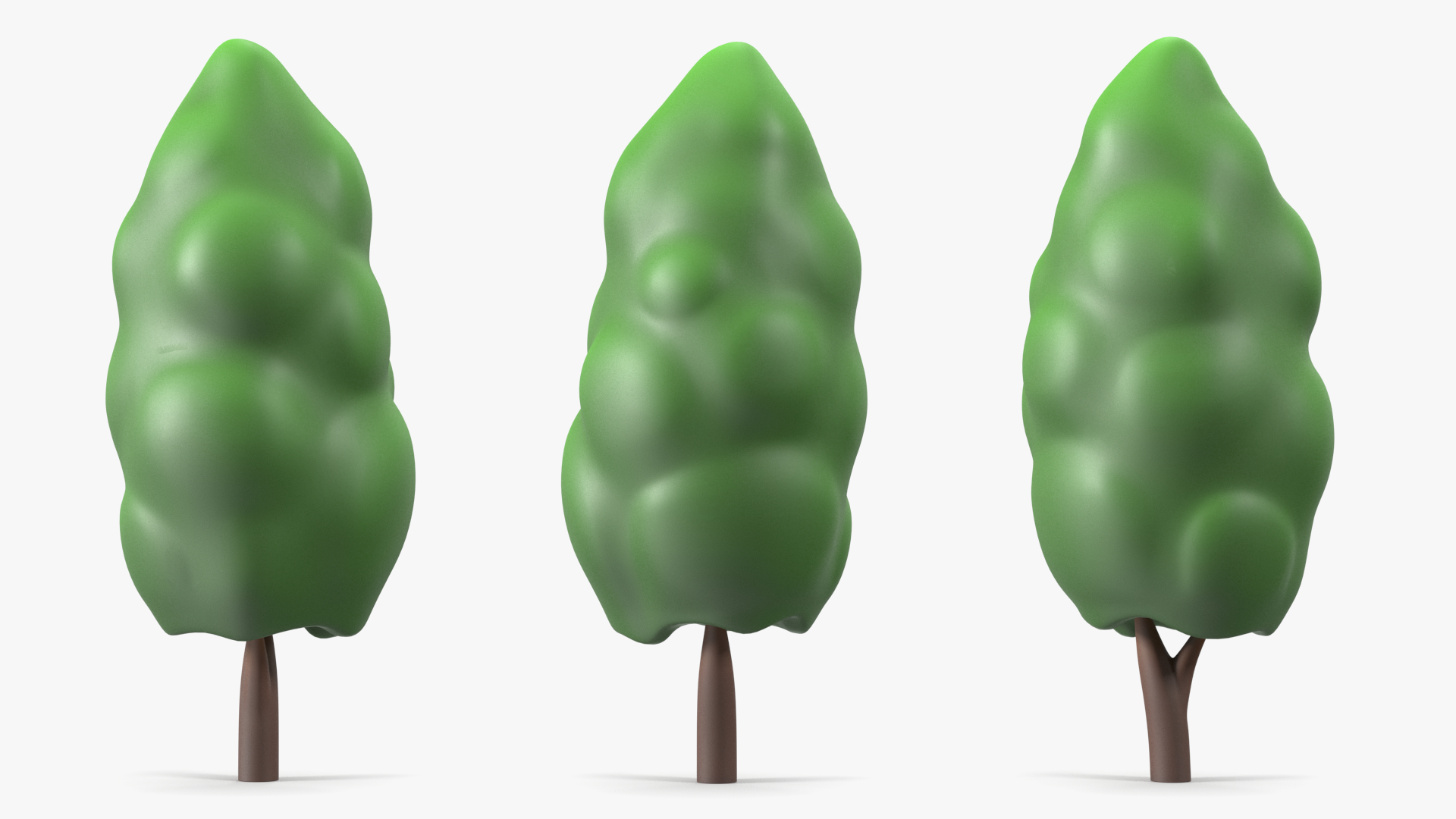 3D model Cartoon Poplar Tree Simple Coloring