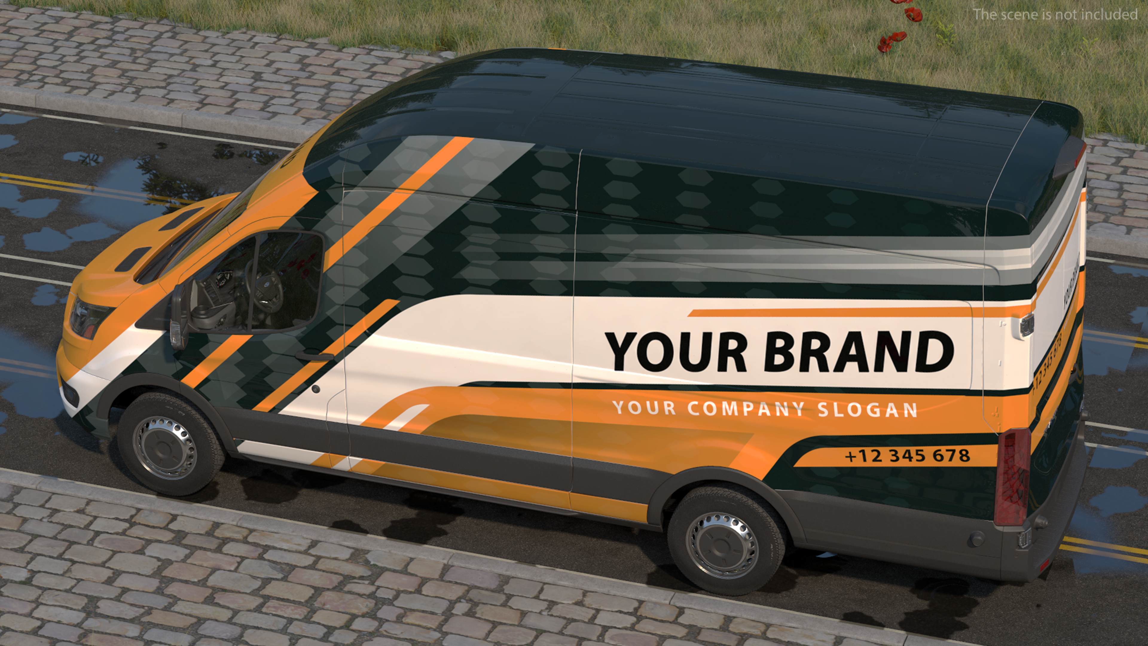 3D Ford Transit Cargo 2020 Your Brand Rigged