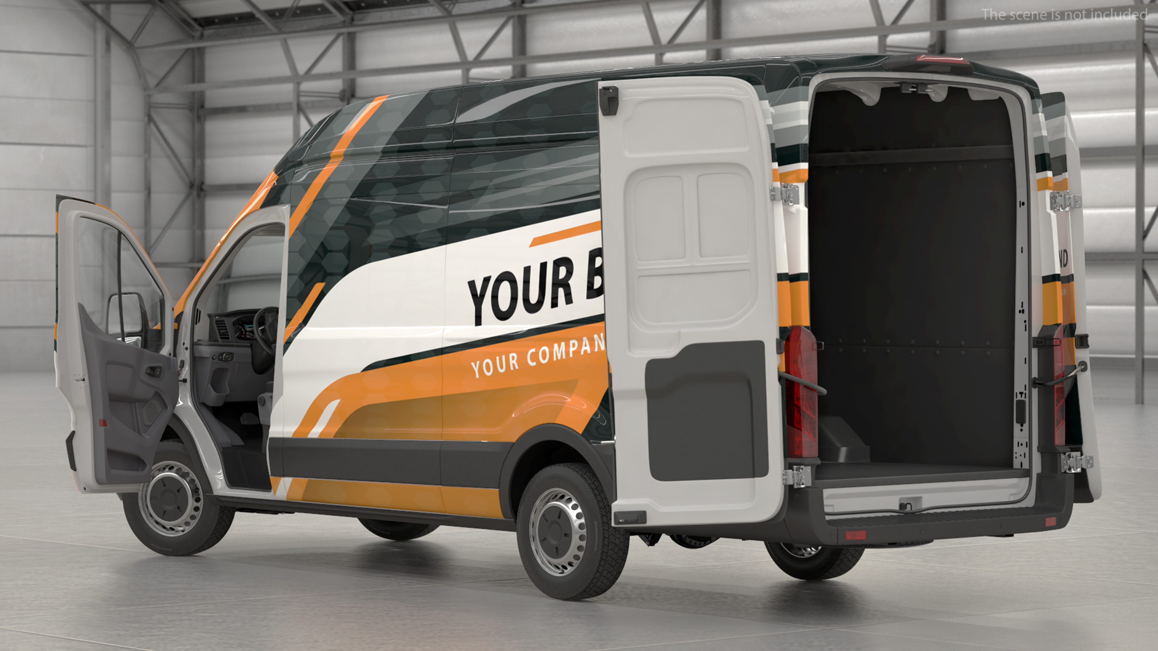 3D Ford Transit Cargo 2020 Your Brand Rigged