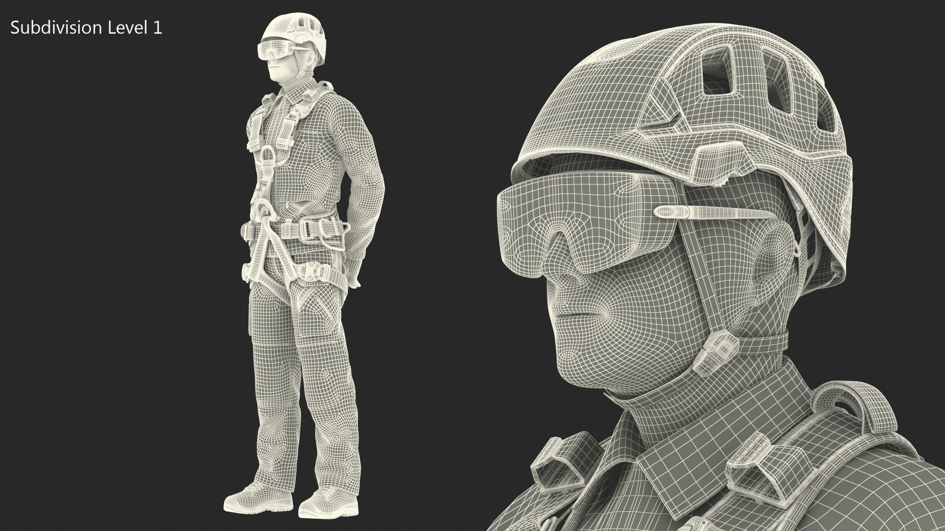 3D High Altitude Worker Waiting Pose model