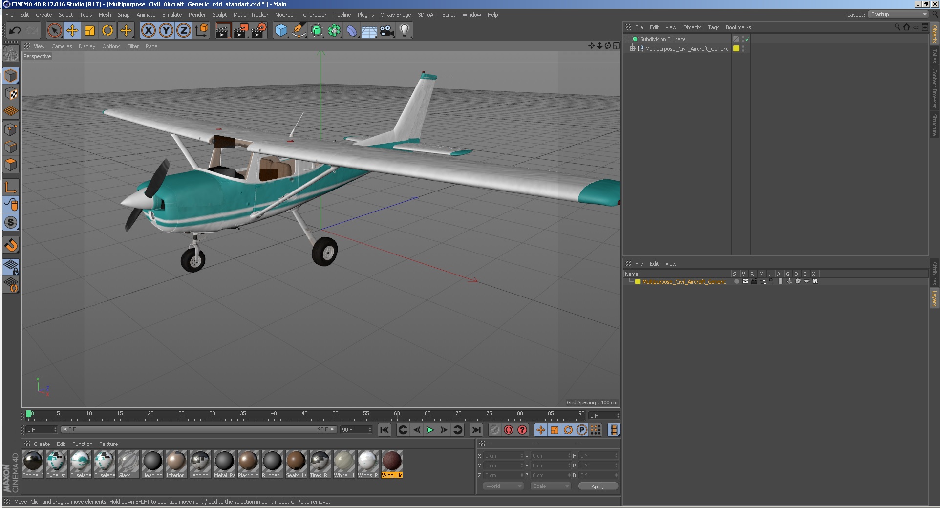 3D model Multipurpose Civil Aircraft Generic