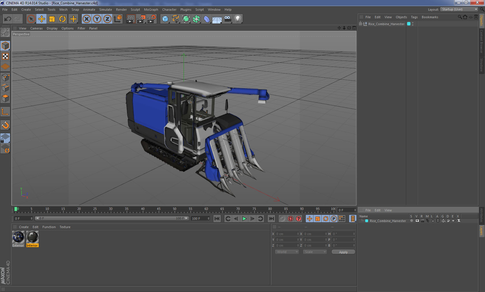 Rice Combine Harvester 3D