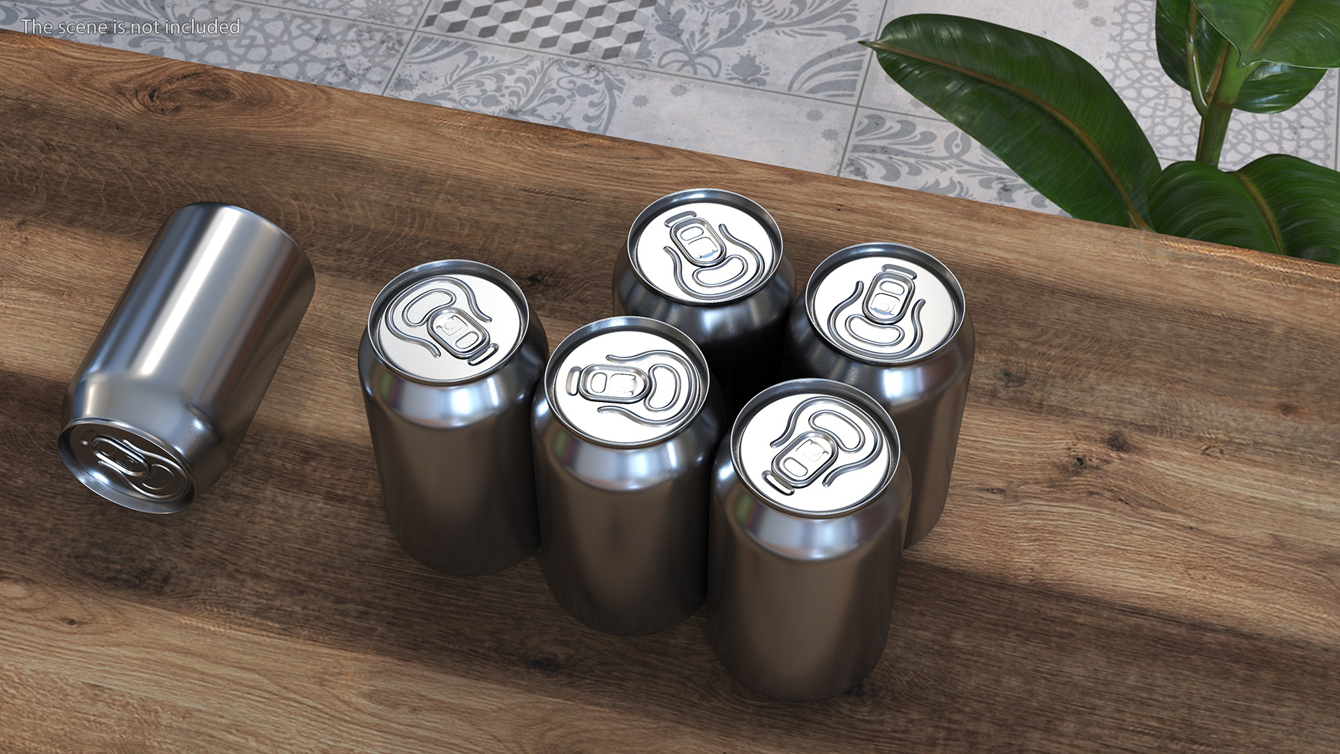 Aluminium Can 330ml Black Pack of 6 Psc 3D model